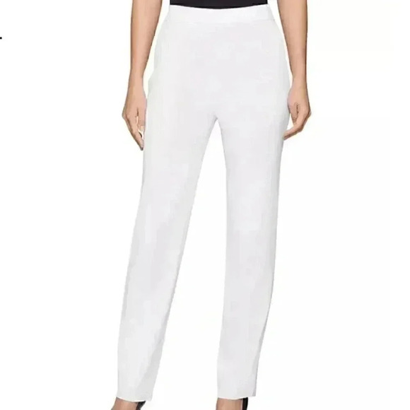 NWT Nordstrom Collection Straight Fit Ankle Trousers in Snow White - Picture 1 of 8